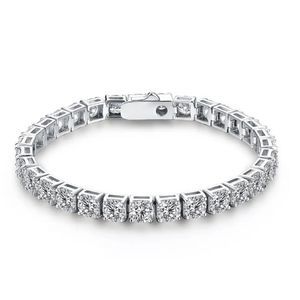 Solid 925 Sterling Silver Moissanite Tennis Bracelets Round 3.0mm TEST + Diamond